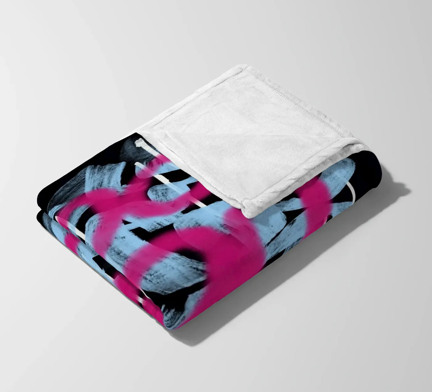 Loop pink abstract fleece blanket by Little Dean