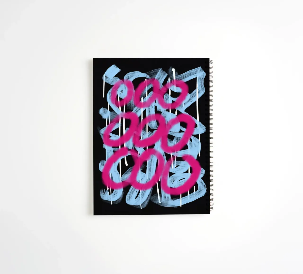 Loop pink abstract spiral notebook by Little Dean