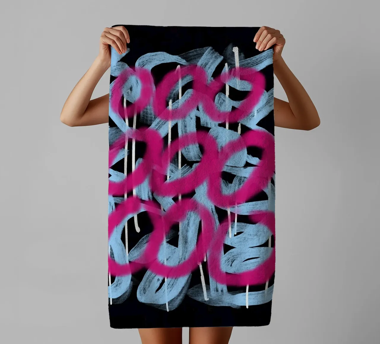 Loop rosa astratto asciugamano da bagno da Little Dean