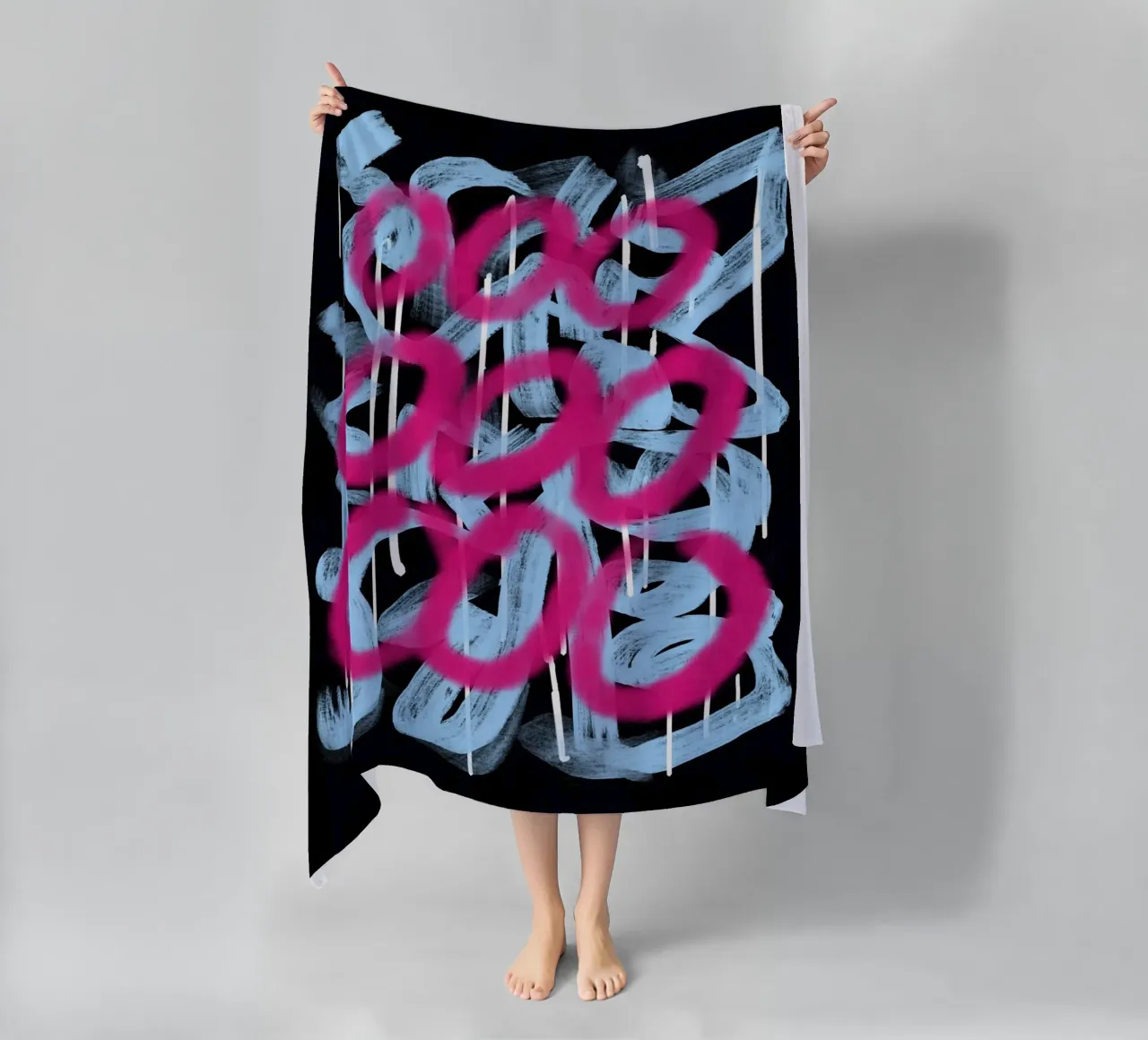 Loop rosa astratto telo mare da Little Dean