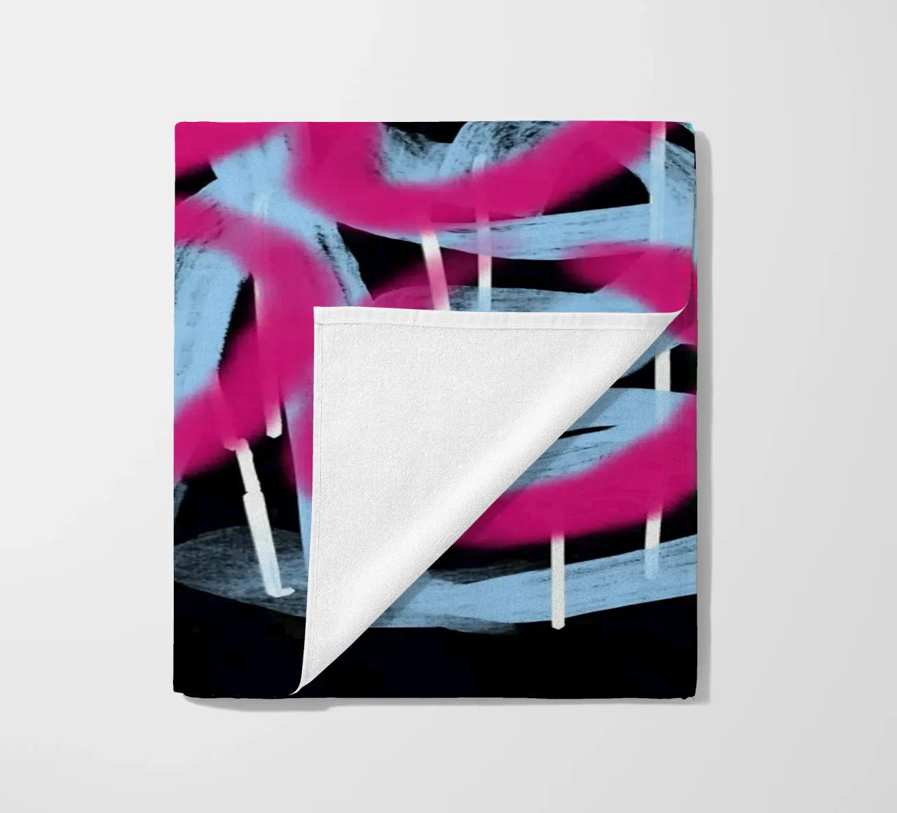Lus roze abstract strandhanddoek van Little Dean