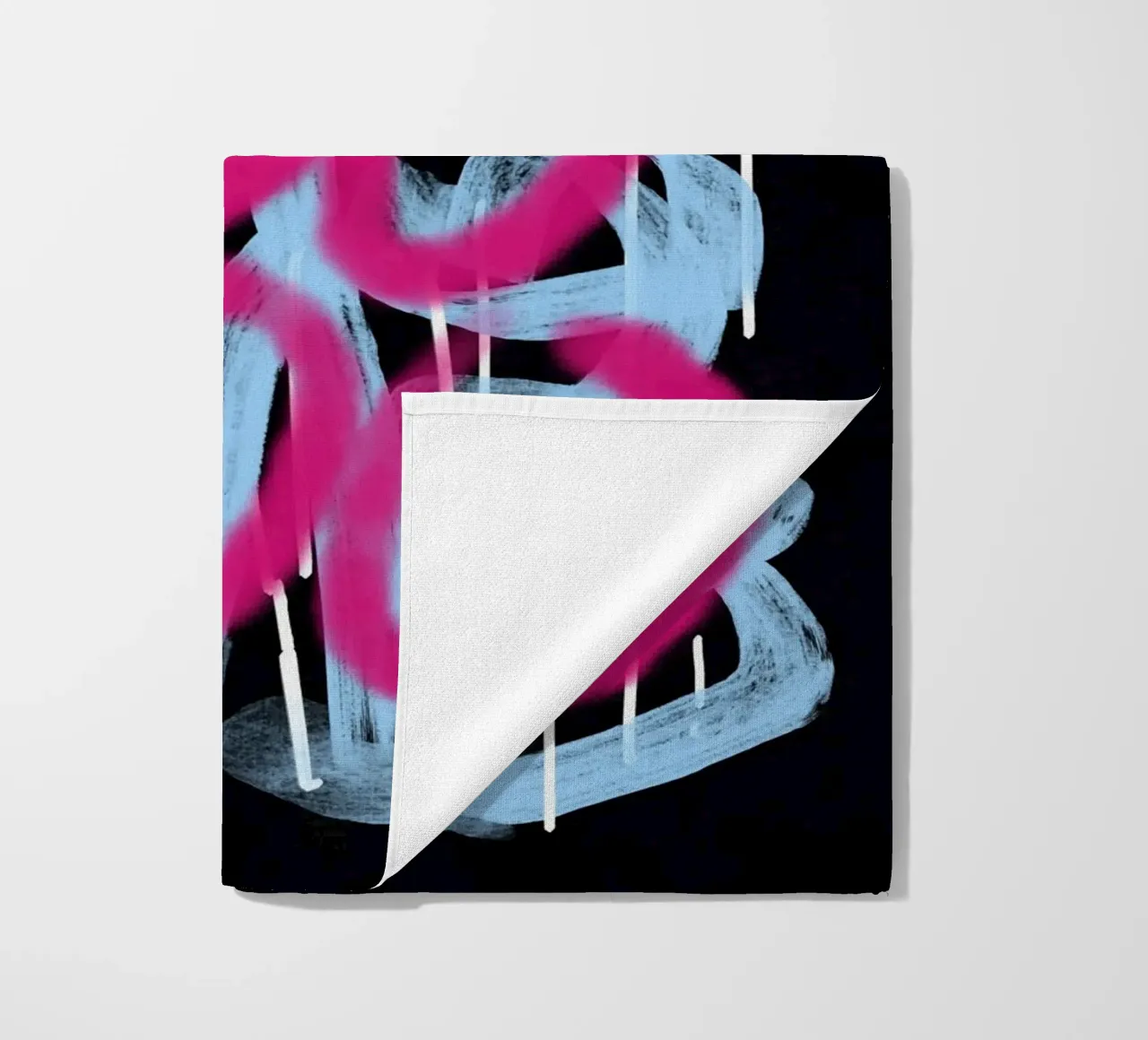 Lus roze abstract strandhanddoek van Little Dean