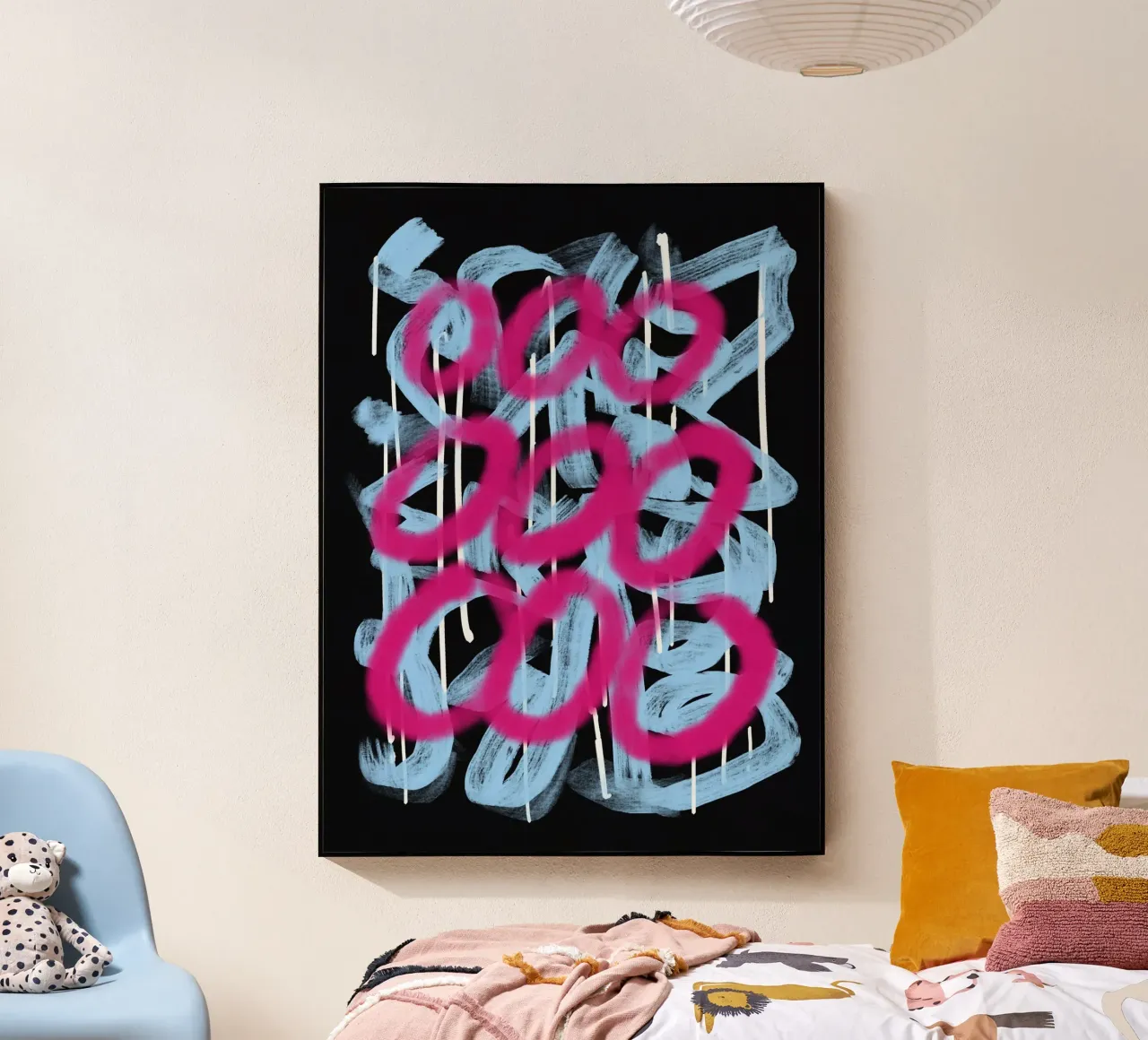 Boucle rose abstraite plexiglas de Little Dean