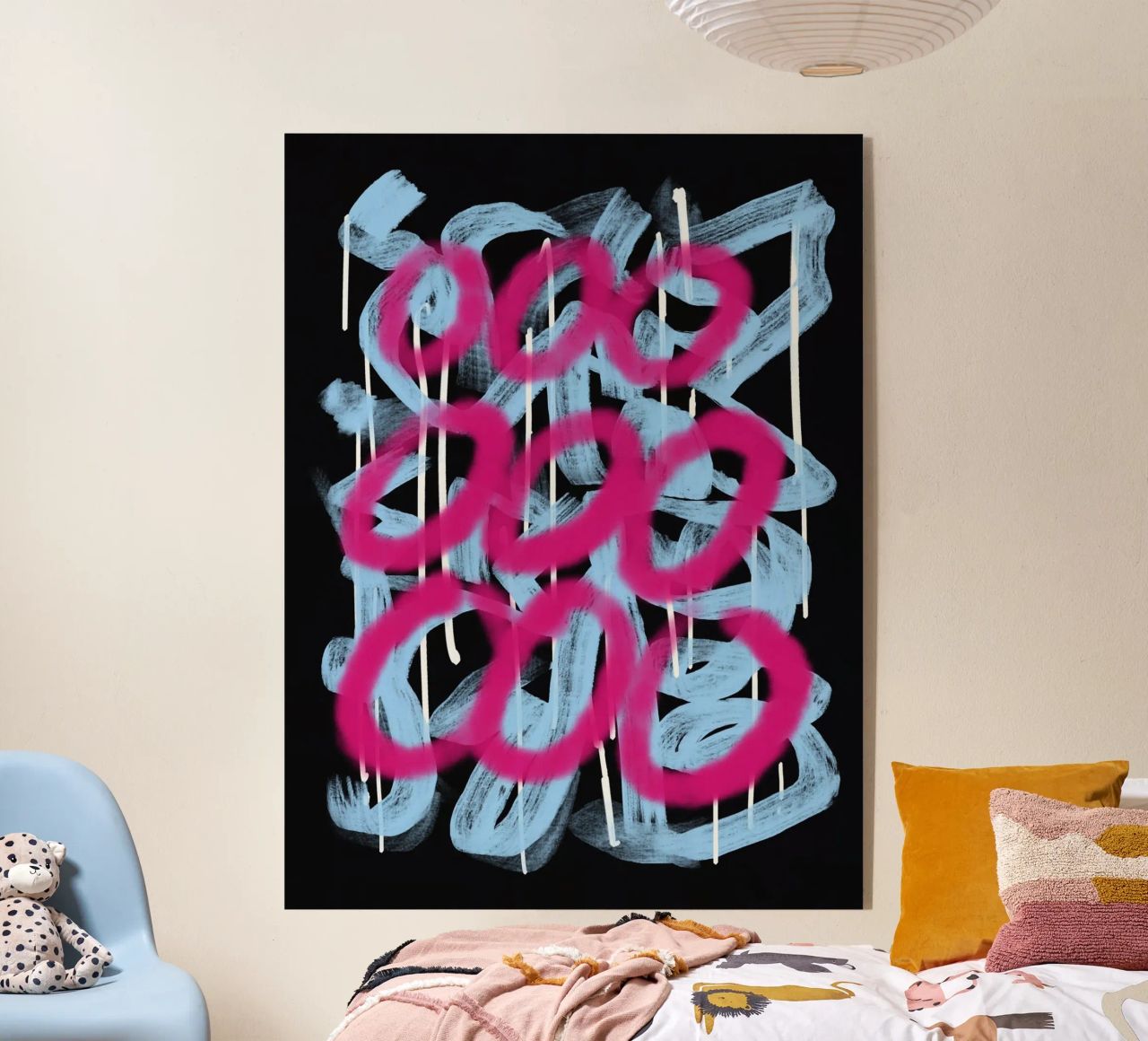 Loop rosa astratto plexiglass da Little Dean