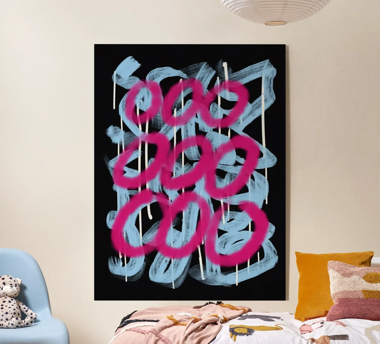 Schleife rosa abstrakt Acryl-Glas von Little Dean