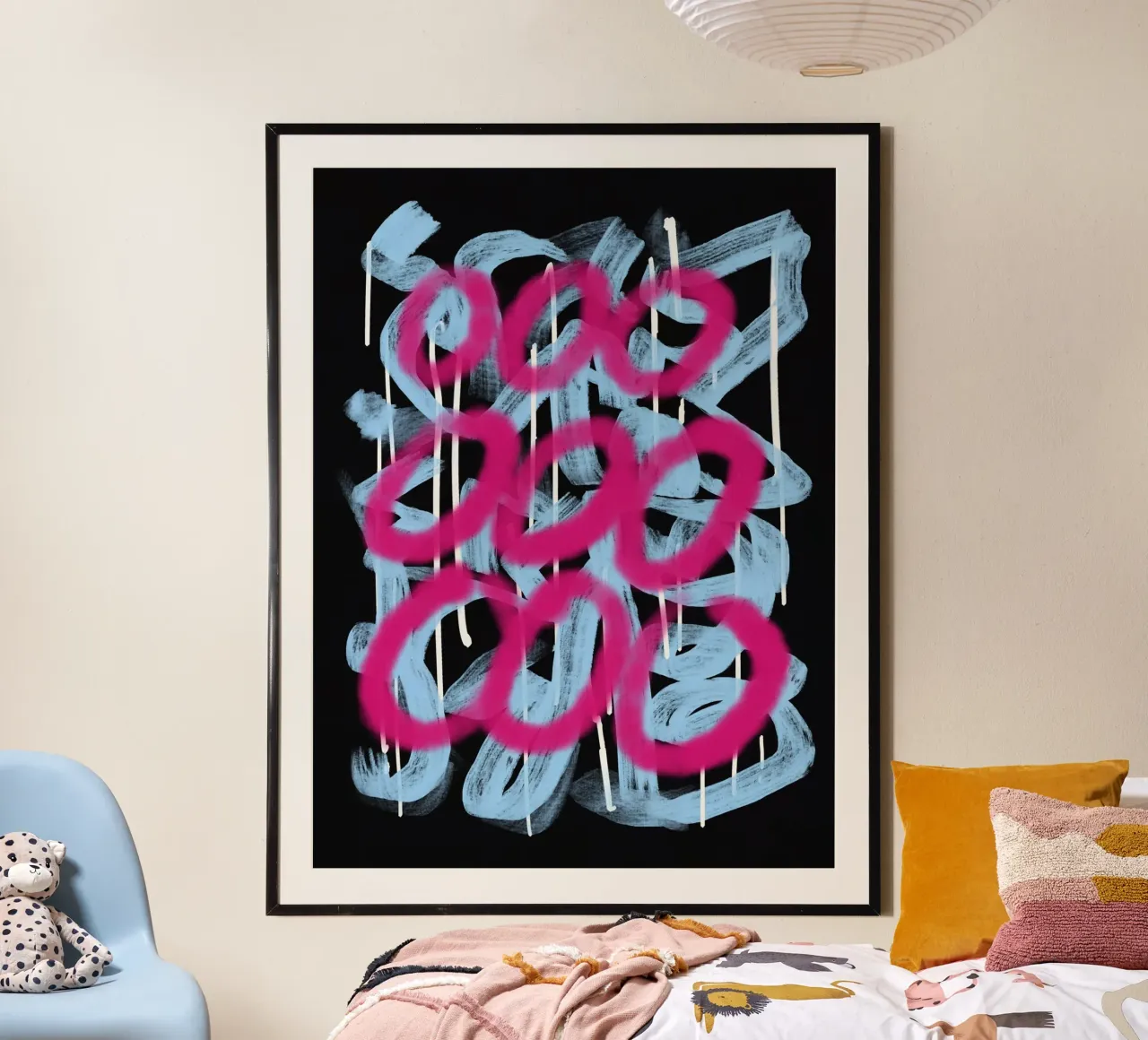 Loop pink abstract poster by Little Dean