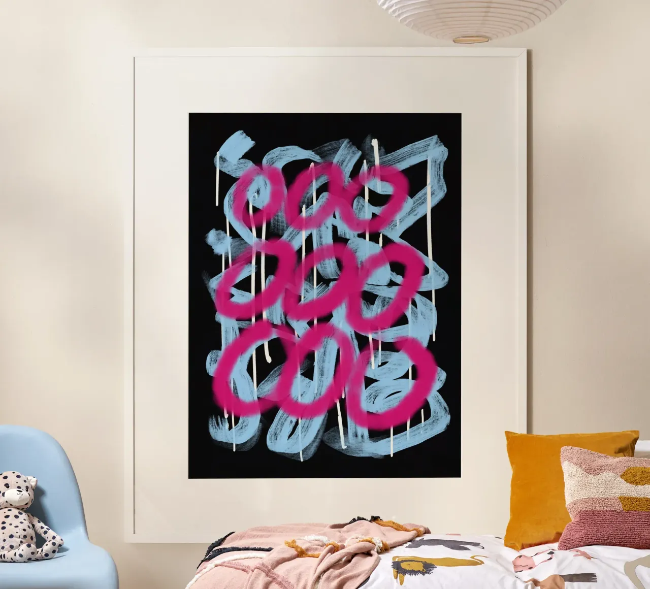 Loop pink abstract poster by Little Dean