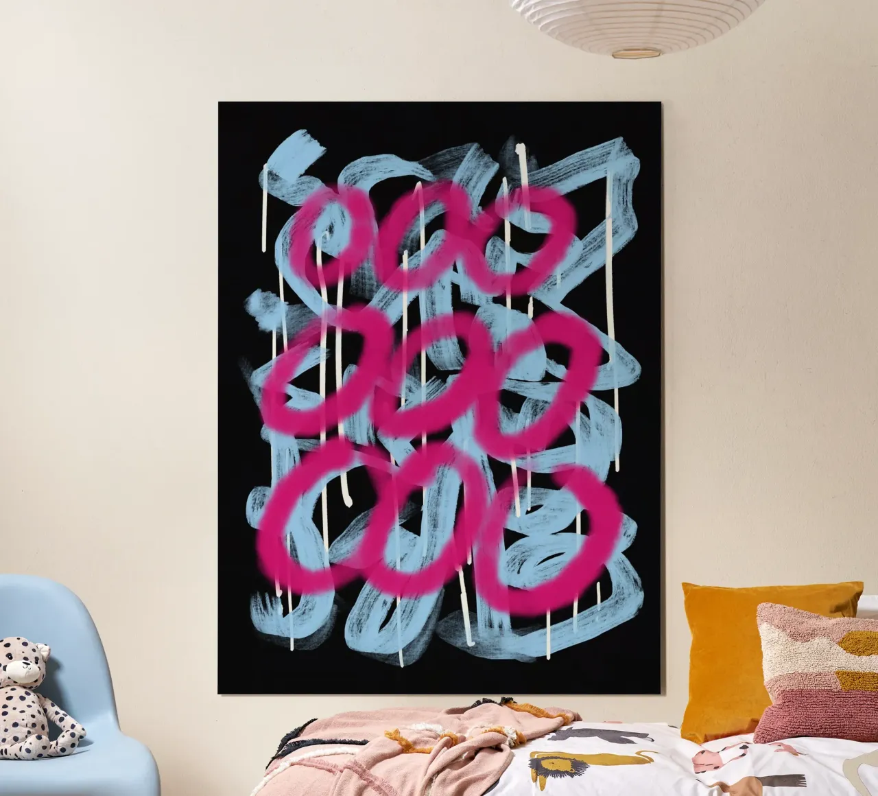 Loop pink abstract poster by Little Dean
