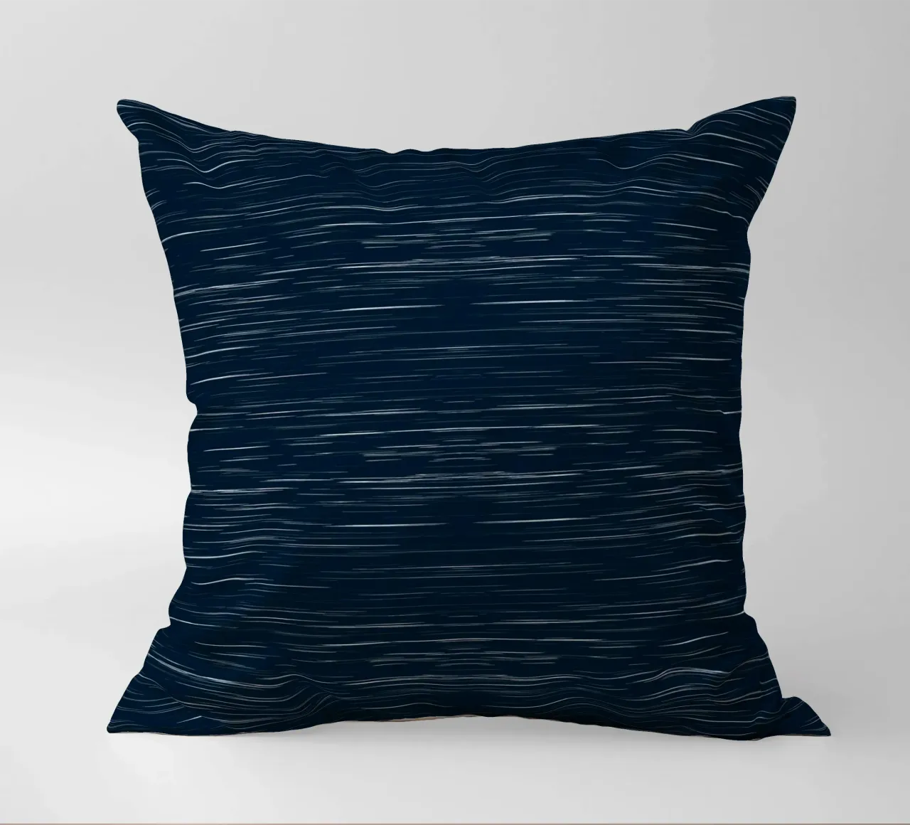 Meteor Stripes Dark Denim decorative cushion by SilverPegasus