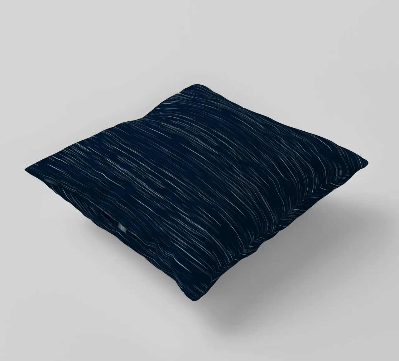 Meteor Stripes Dark Denim decorative cushion by SilverPegasus