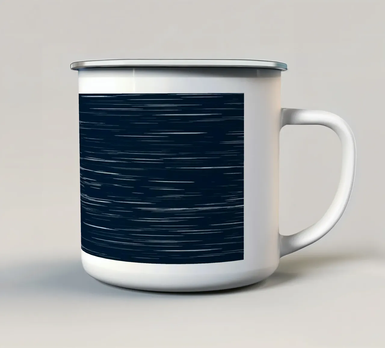 Meteor Stripes Denim scuro tazza in smalto da SilverPegasus