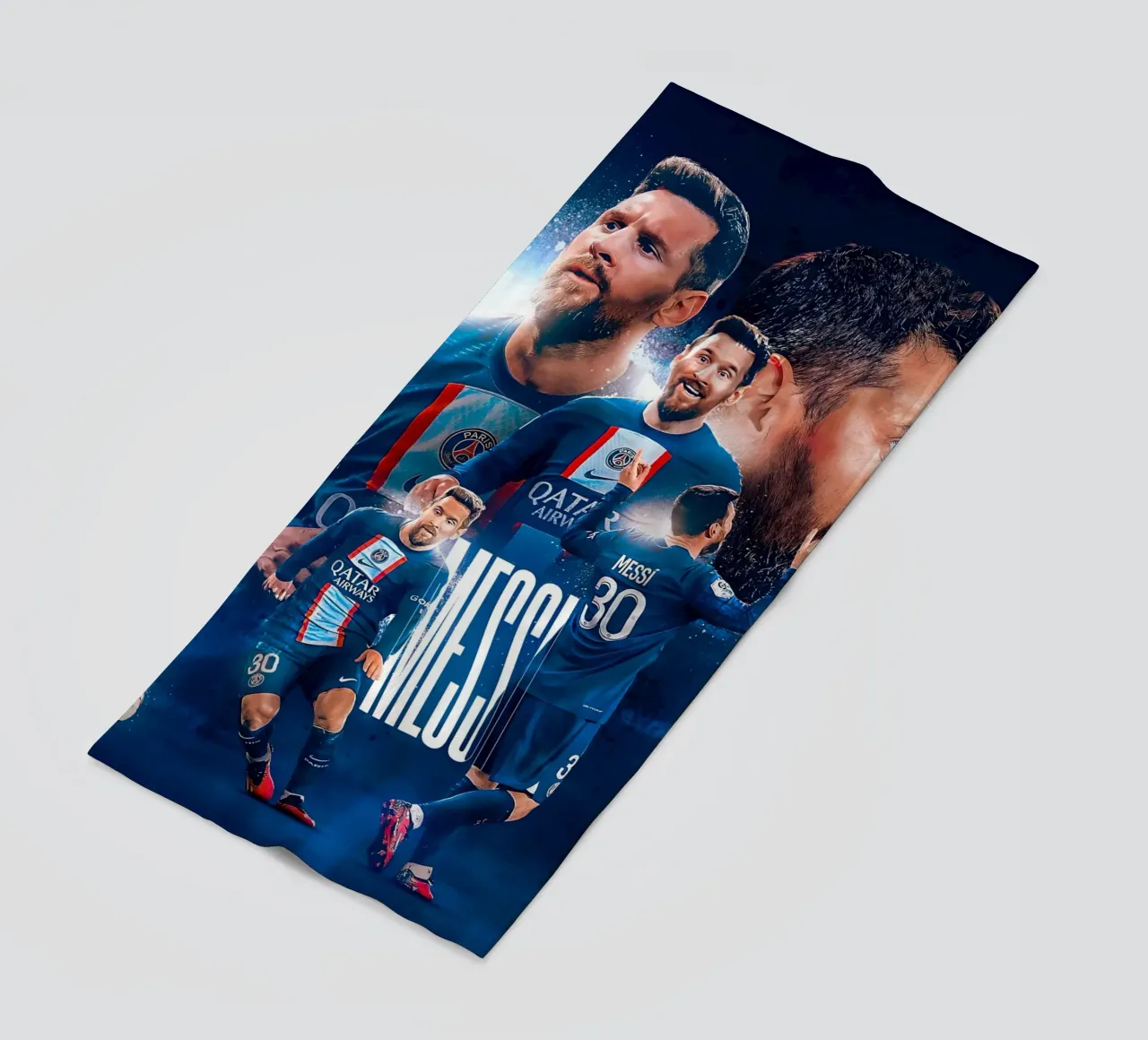 Lionel Messi beach towel by Indah Creative