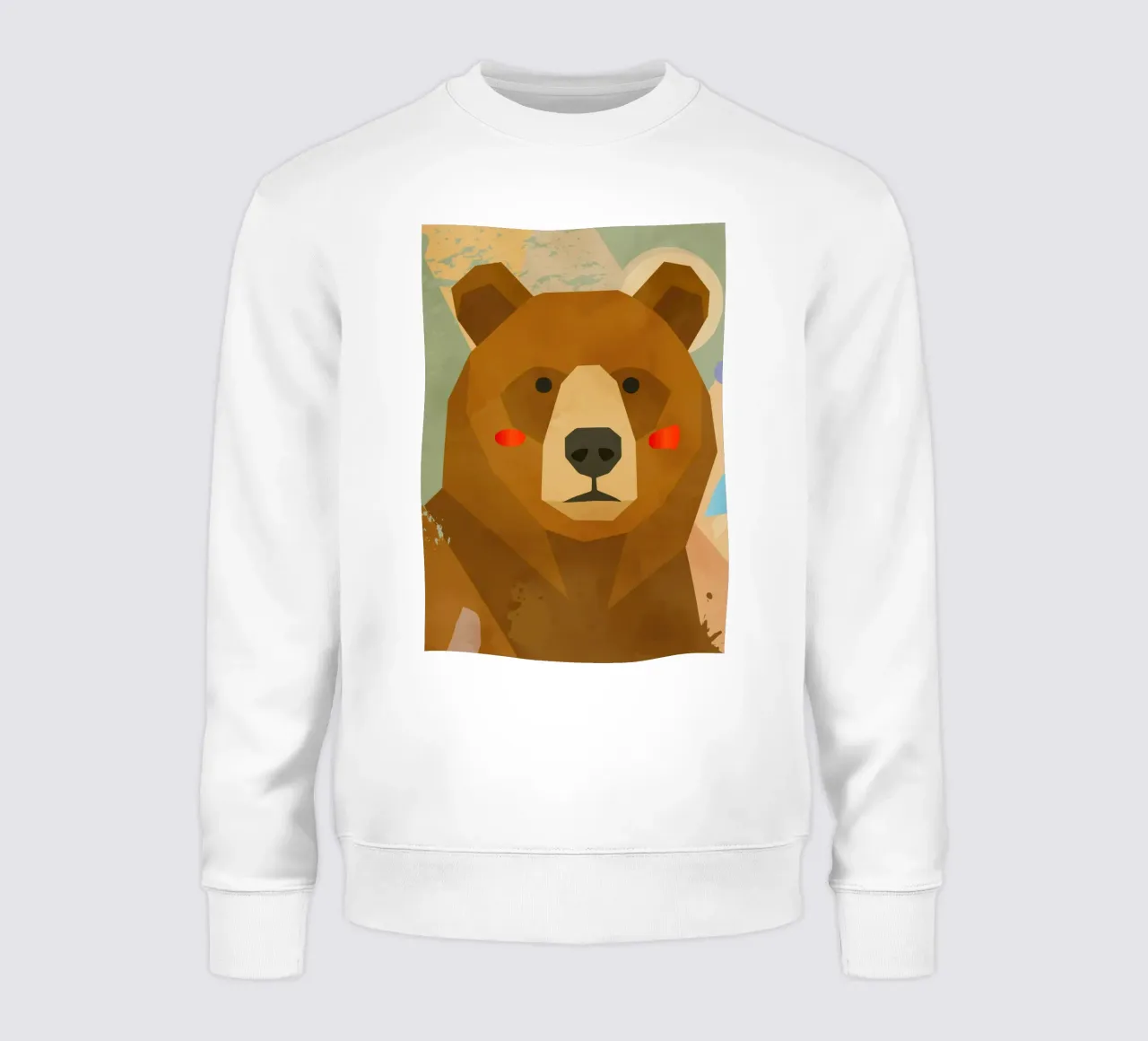 Orso geometrico stilizzato con colori tenui felpa da namosh