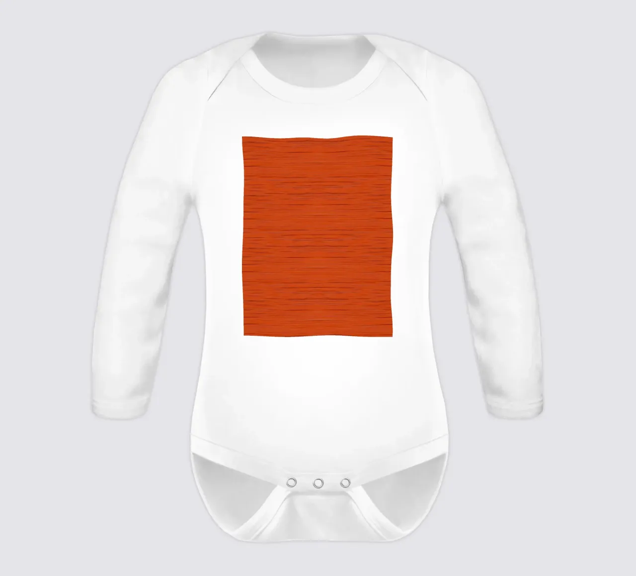 Meteor Stripes Rust Orange long-sleeve baby romper by SilverPegasus