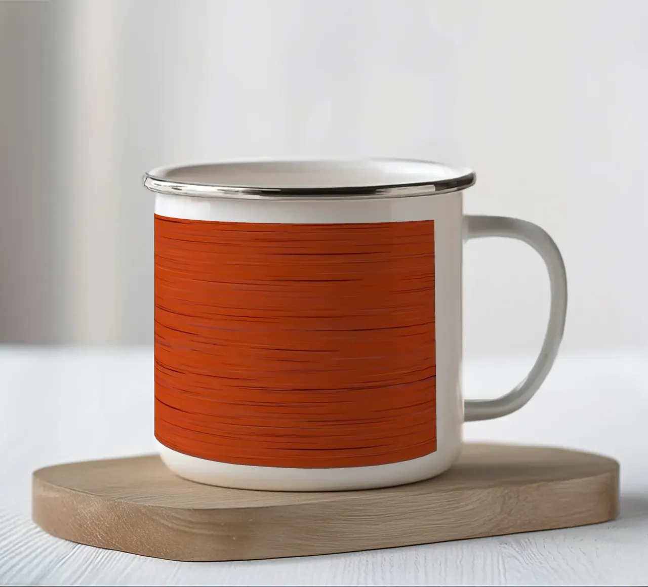Meteor Stripes Arancione Ruggine tazza in smalto da SilverPegasus