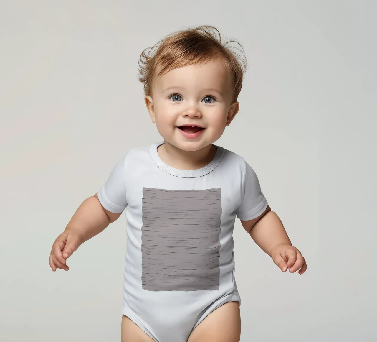Meteor Stripes Taupe body neonato maniche corte da SilverPegasus