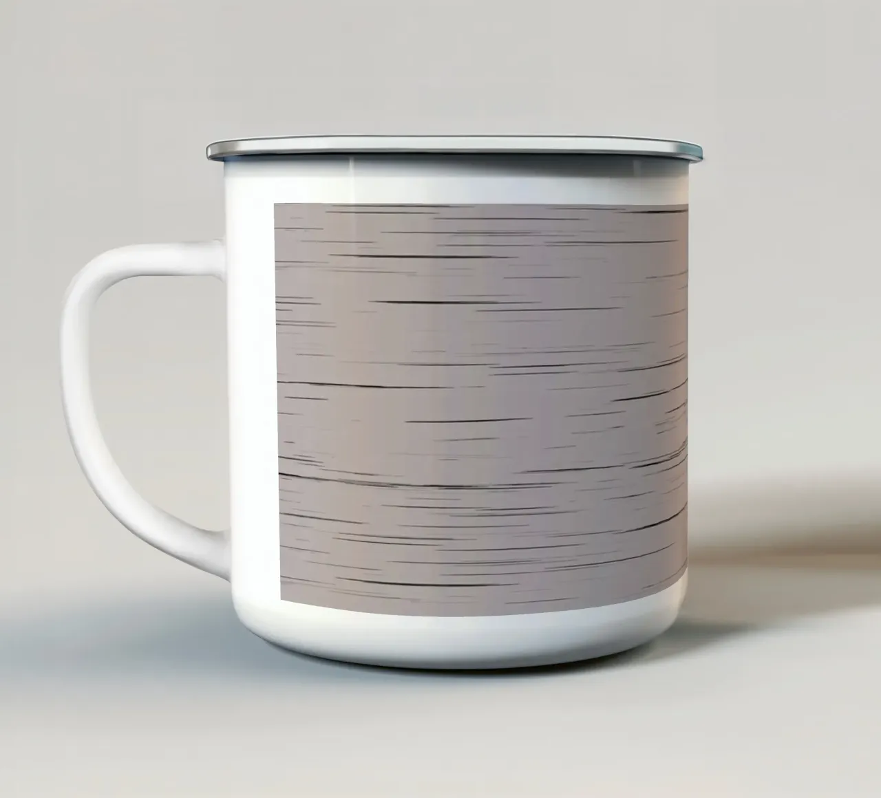 Meteor Stripes Taupe tazza in smalto da SilverPegasus