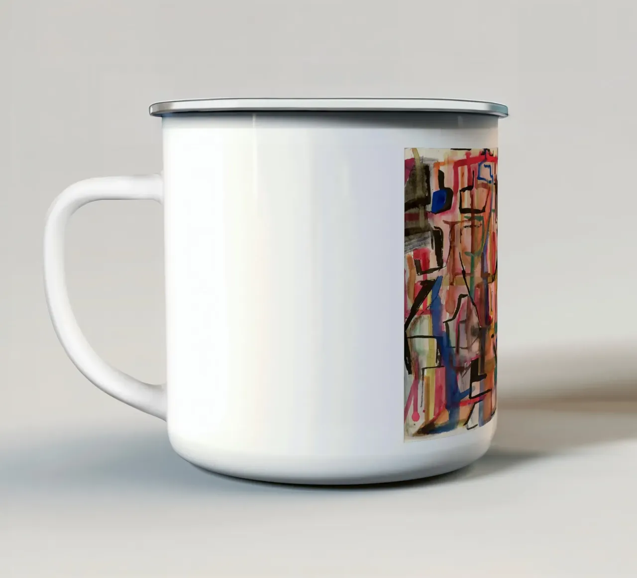 Forme umane tazza in smalto da Massimo Frascogna