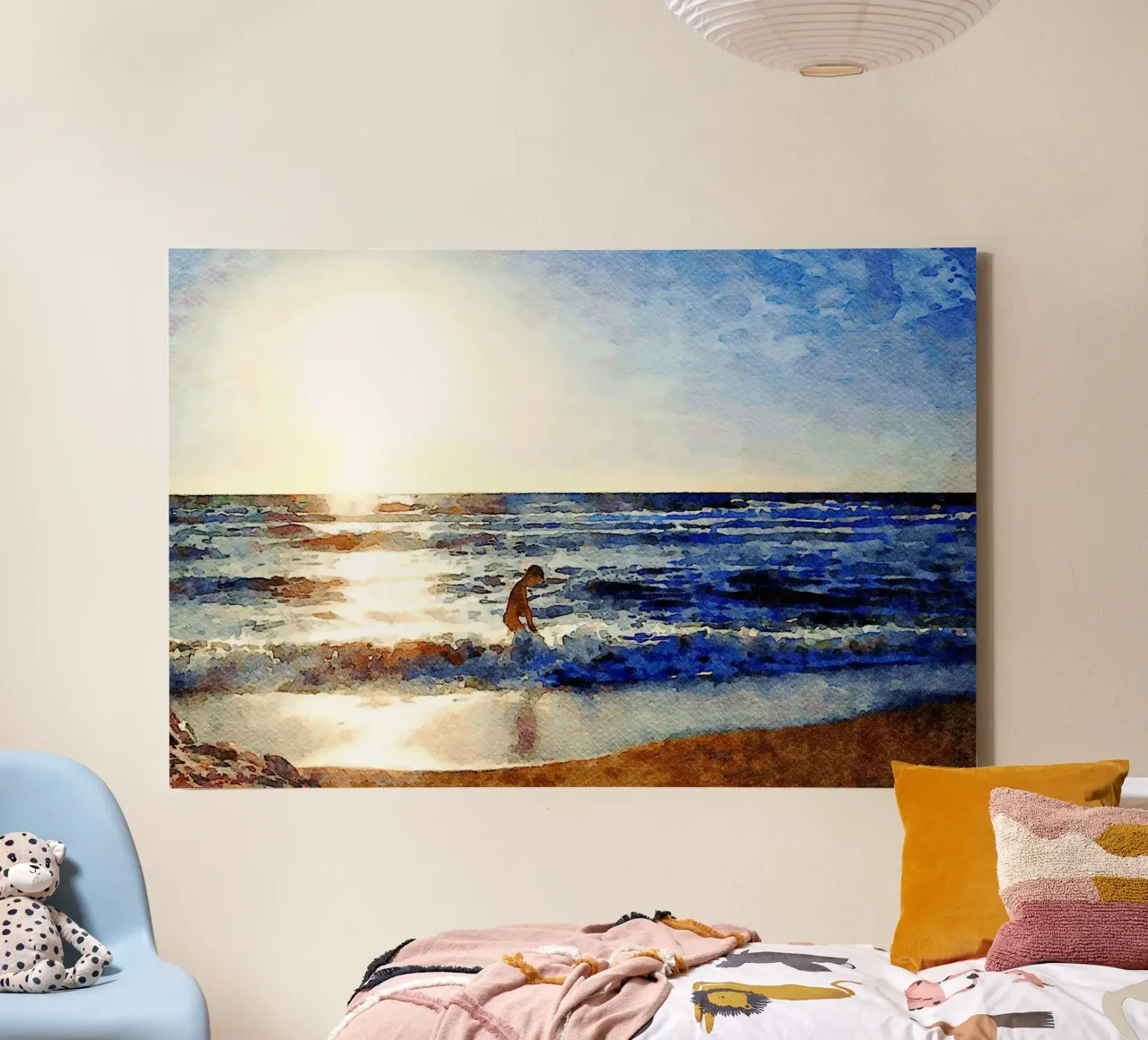 Il mare tela con Cornice a cassetta da Massimo Frascogna