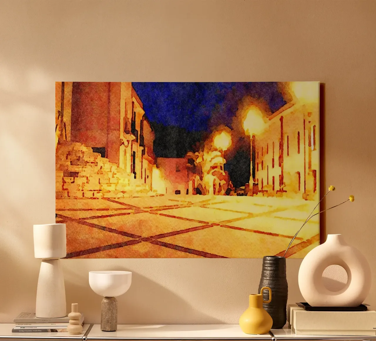 Di notte tela con Cornice a cassetta da Massimo Frascogna