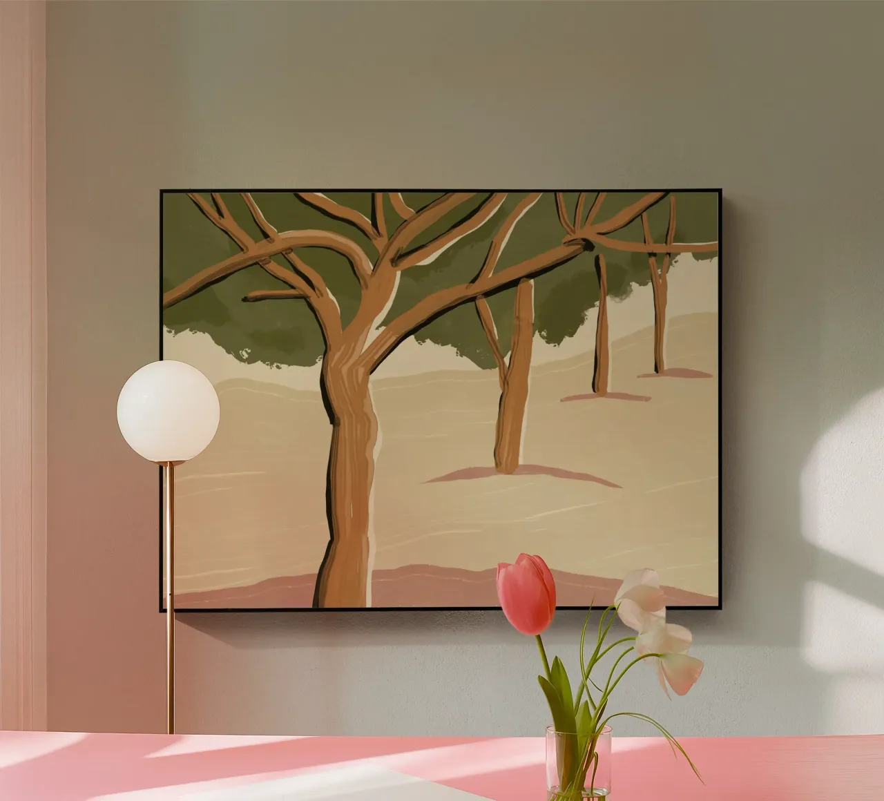 Landscape trees acrylic glass by Little Dean