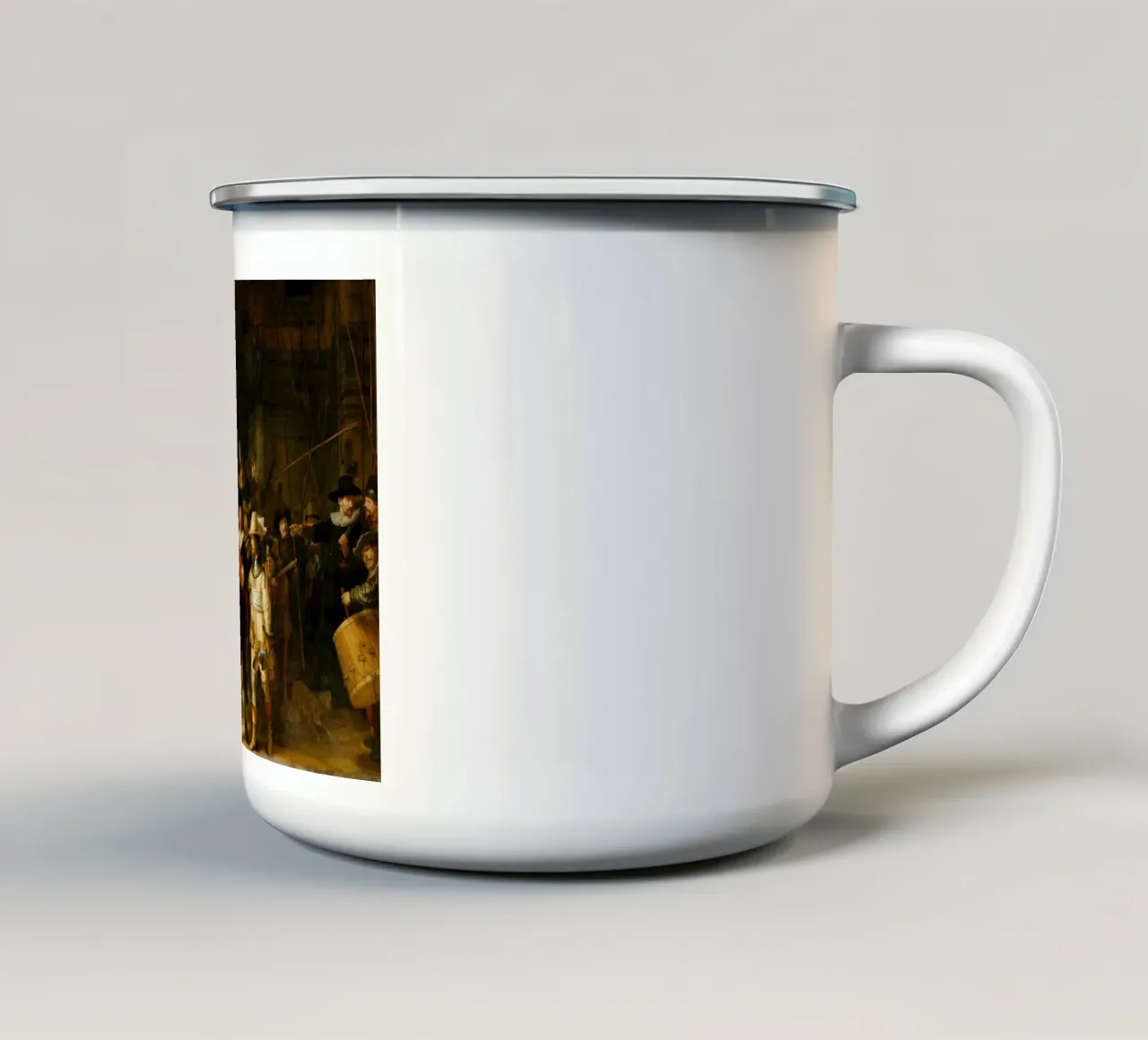 Rembrandt - La ronda di notte (1642) tazza in smalto da Wirla
