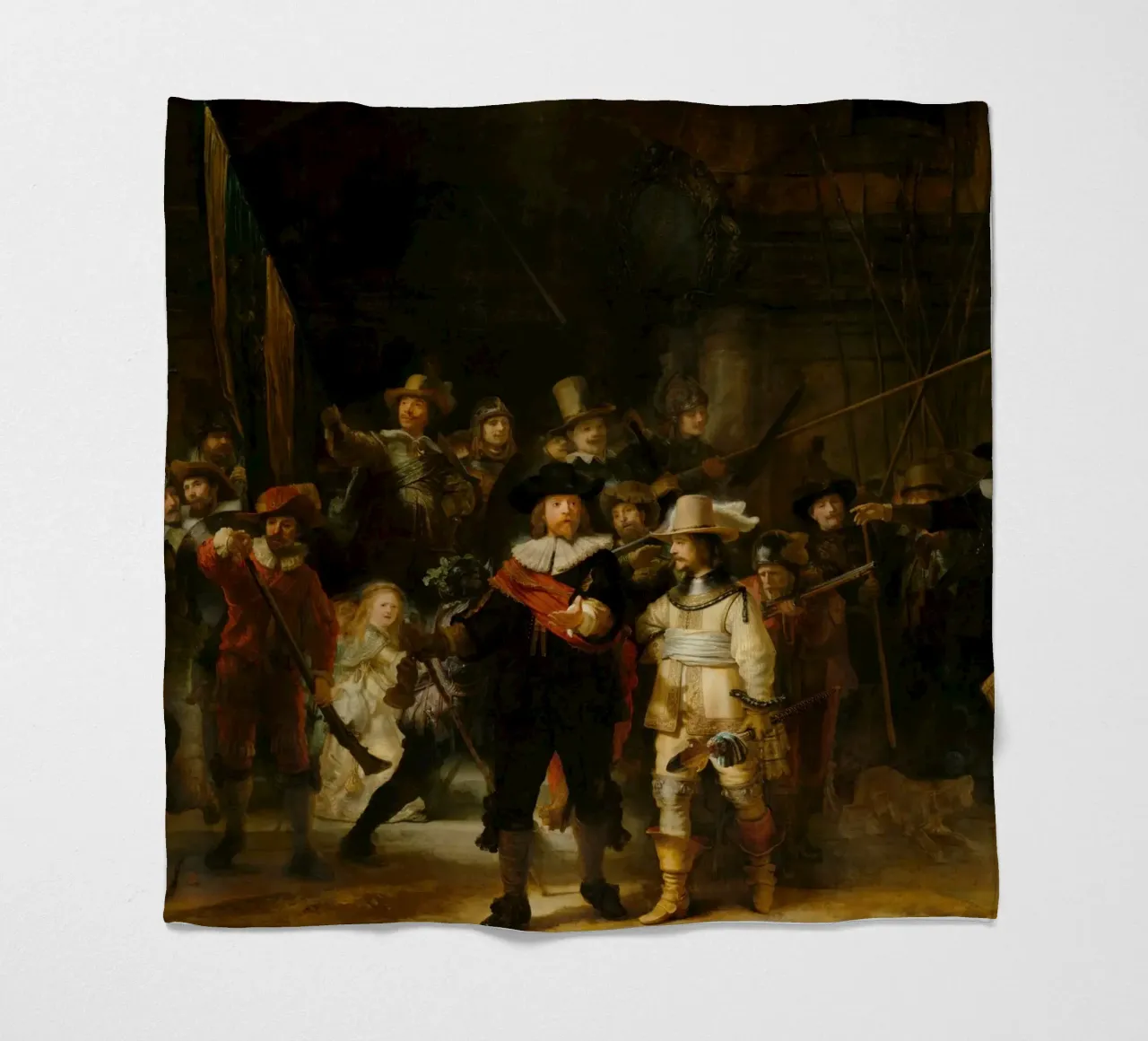 Rembrandt - La ronda di notte (1642) coperta in pile da Wirla