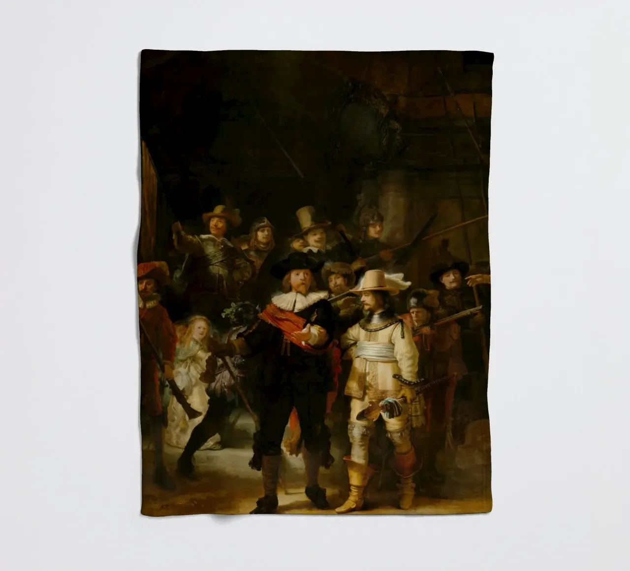 Rembrandt - La ronda di notte (1642) coperta in pile da Wirla