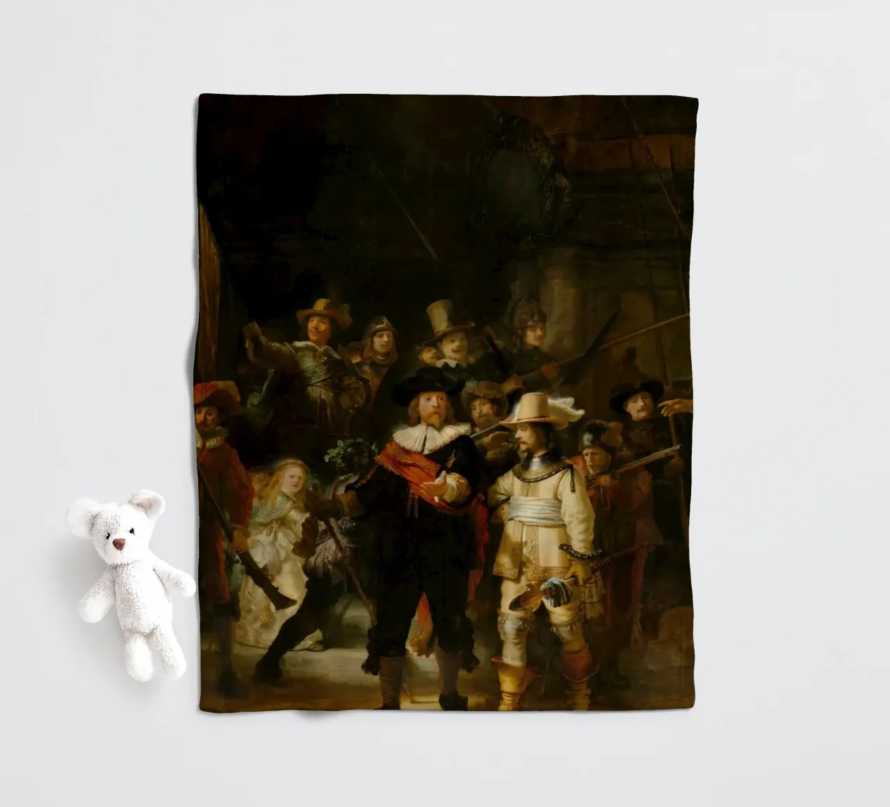 Rembrandt - La ronda di notte (1642) coperta in pile da Wirla