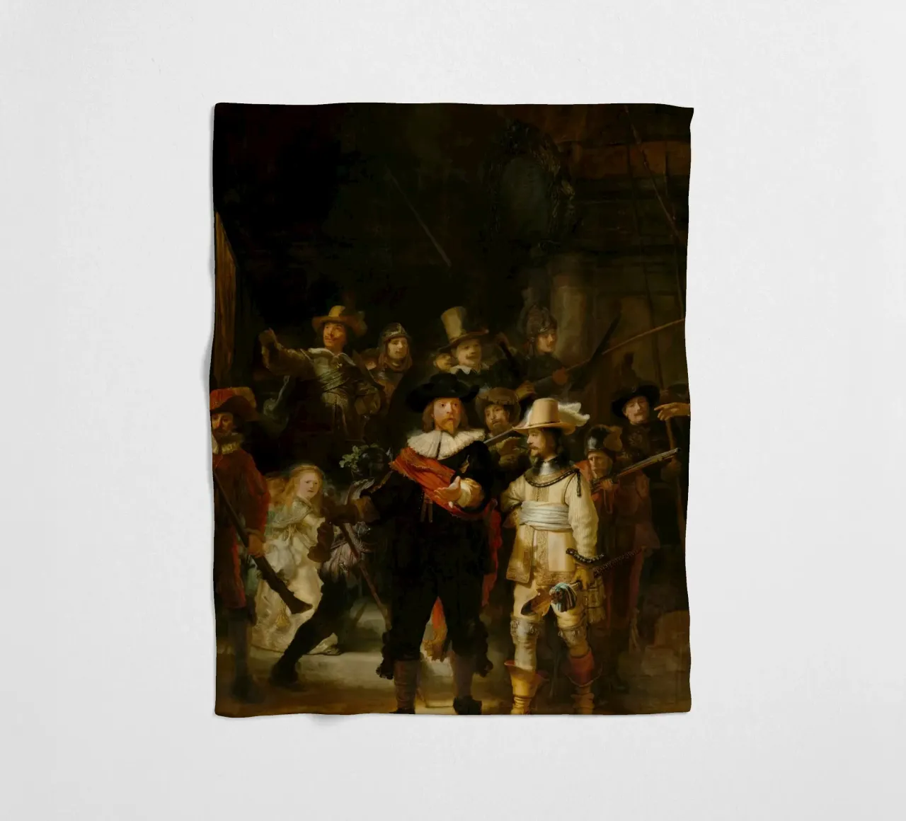 Rembrandt - La ronda di notte (1642) coperta in pile da Wirla