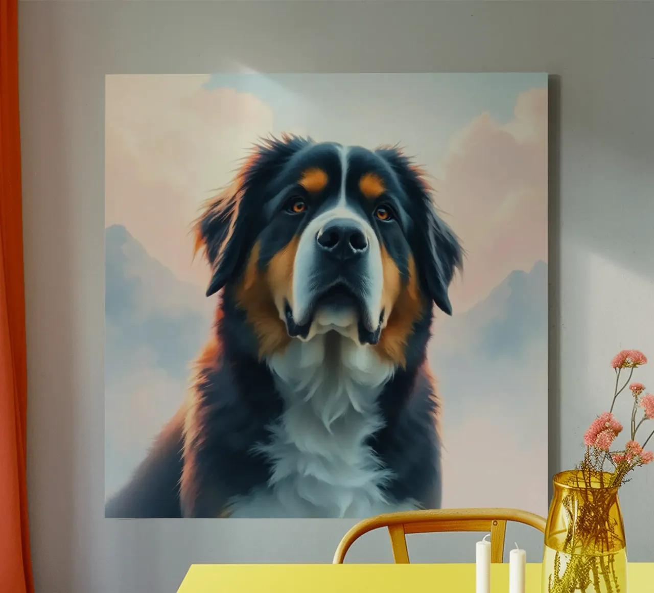 Beautiful Bernese Mountain Dog #36 canvas with Floater frame by Yumis.Beargang.and.Me