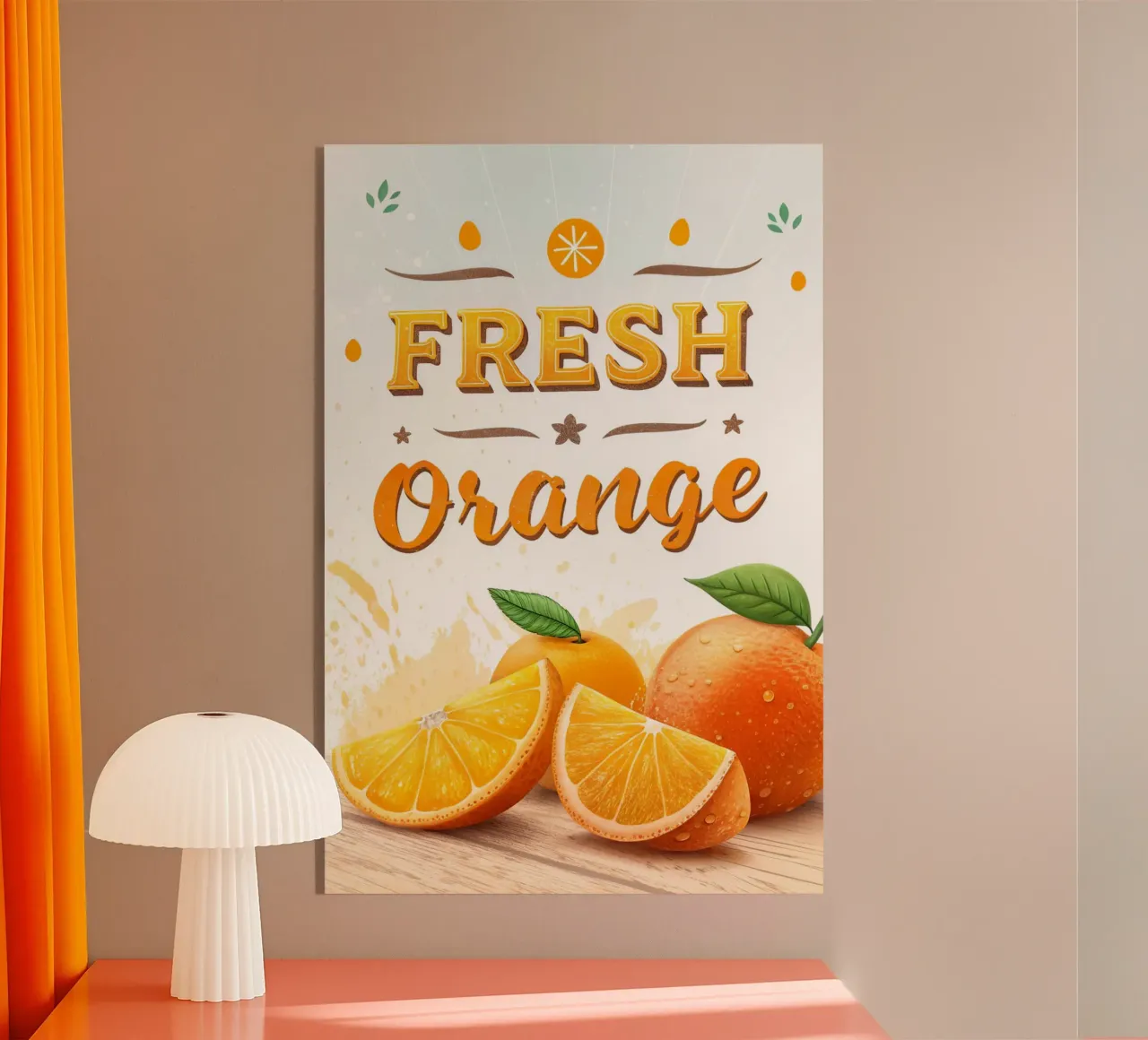 manifesto della mostra di arance fresche plexiglass da 🎁 ARTVI-SHOP