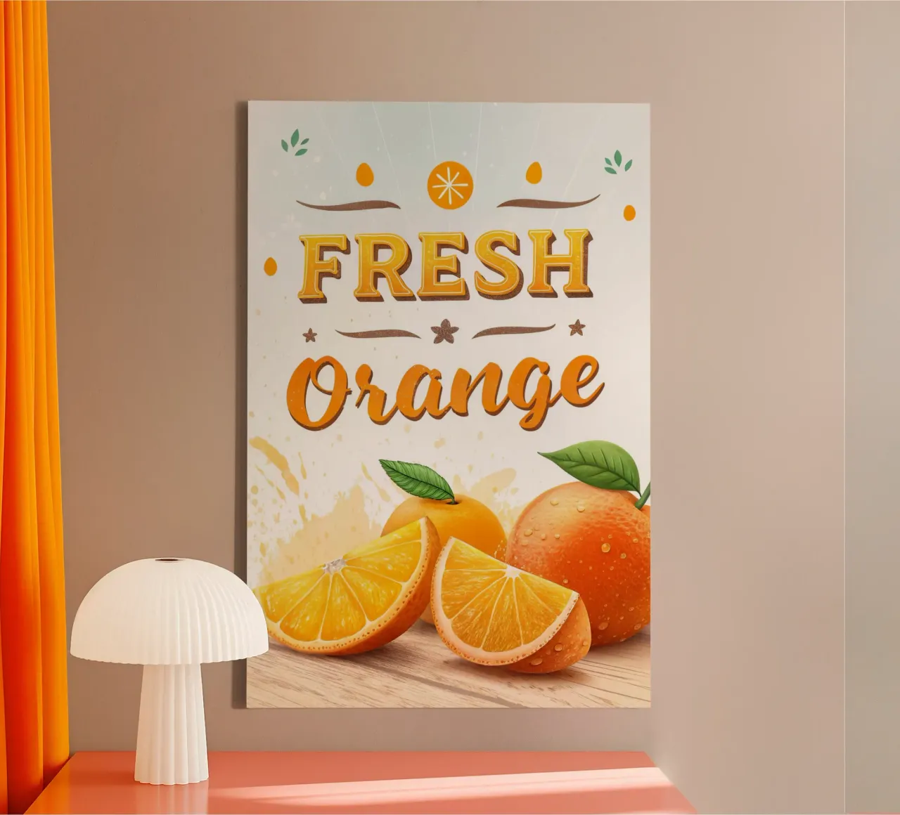 manifesto della mostra di arance fresche tela con Cornice a cassetta da 🎁 ARTVI-SHOP