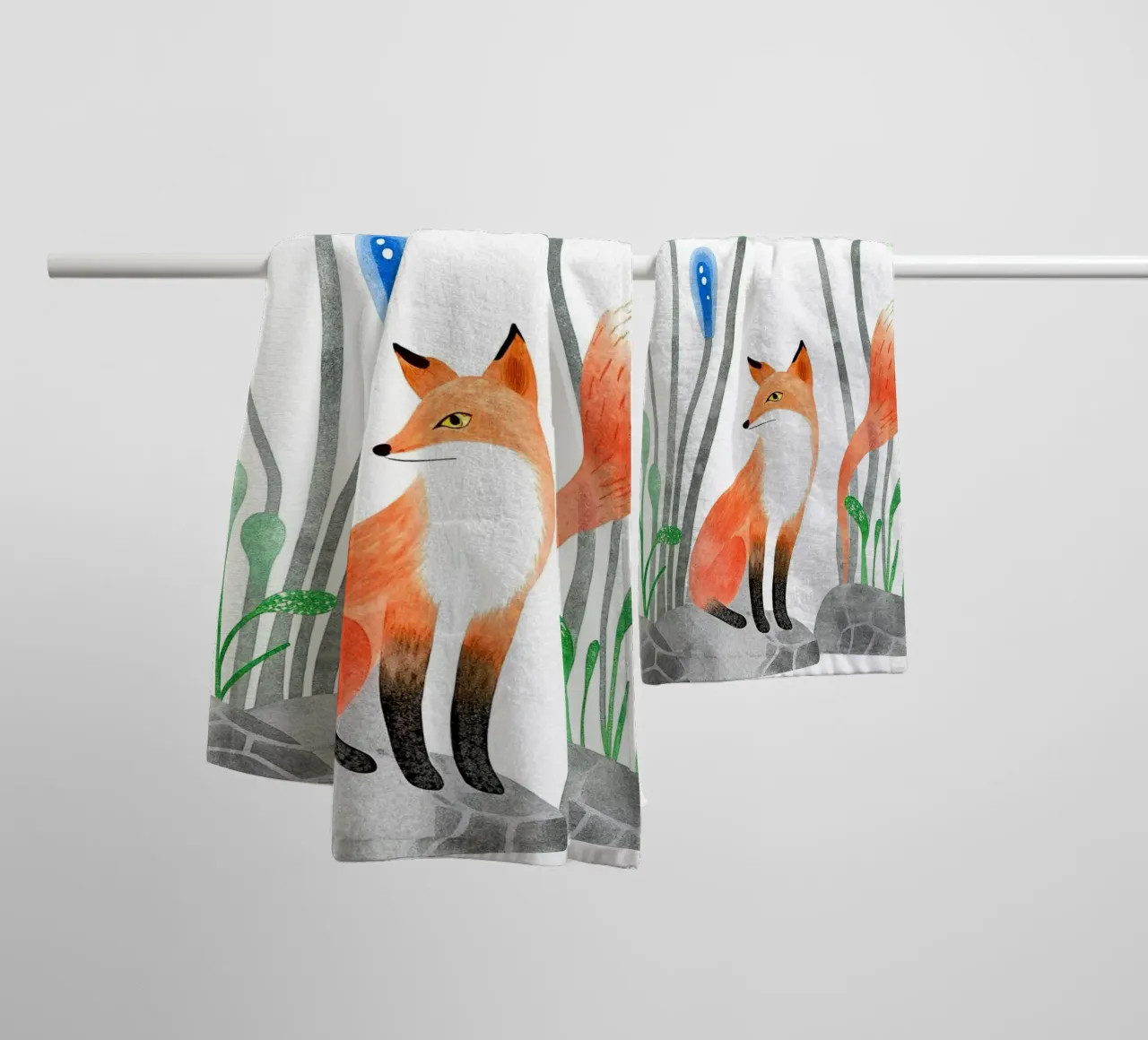 Der Schwanz des Fuchses Handtuch von 🐹 BABY ART PRINTS