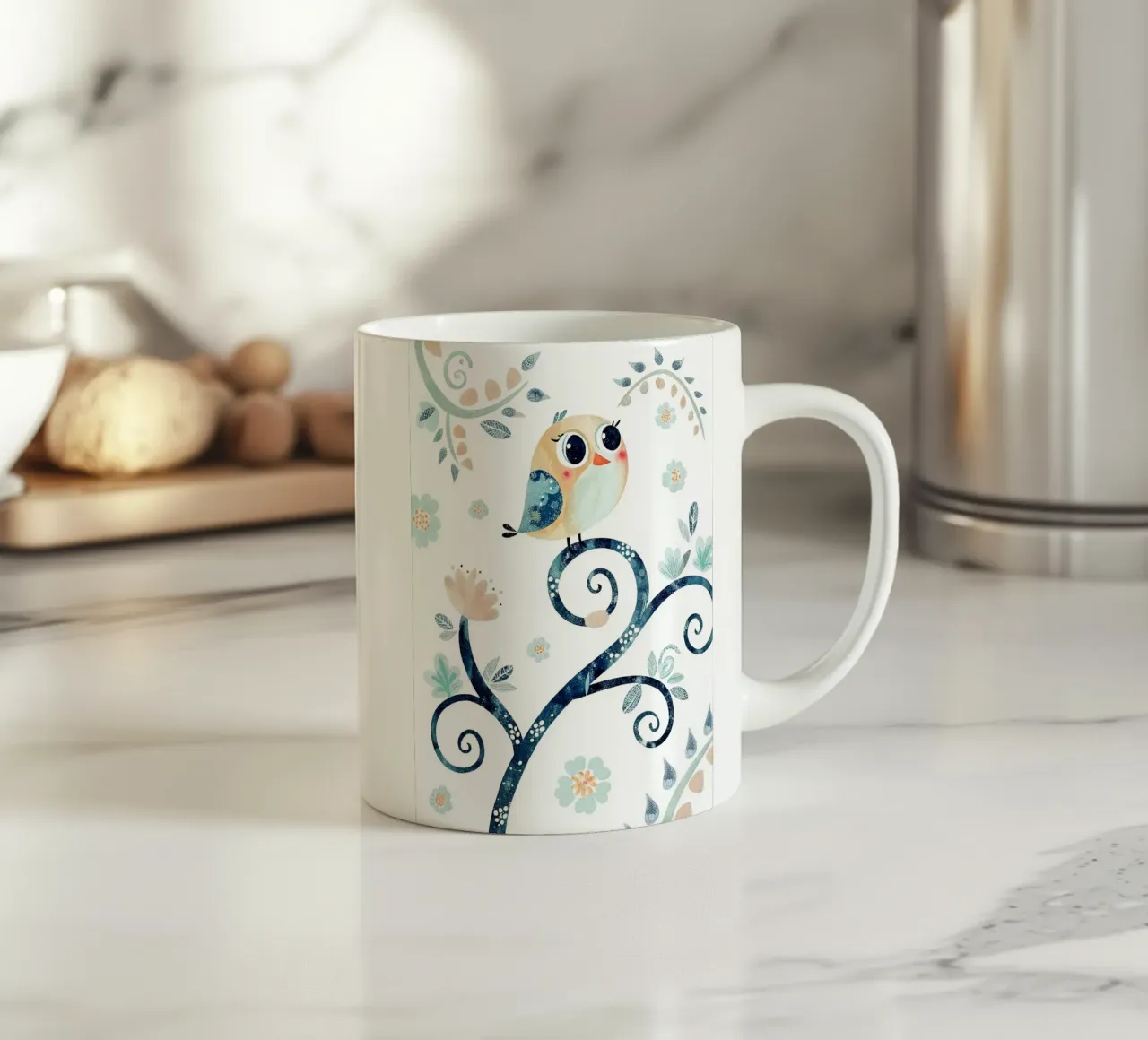 Un uccellino molto divertente tazza in ceramica da BABY ART PRINTS