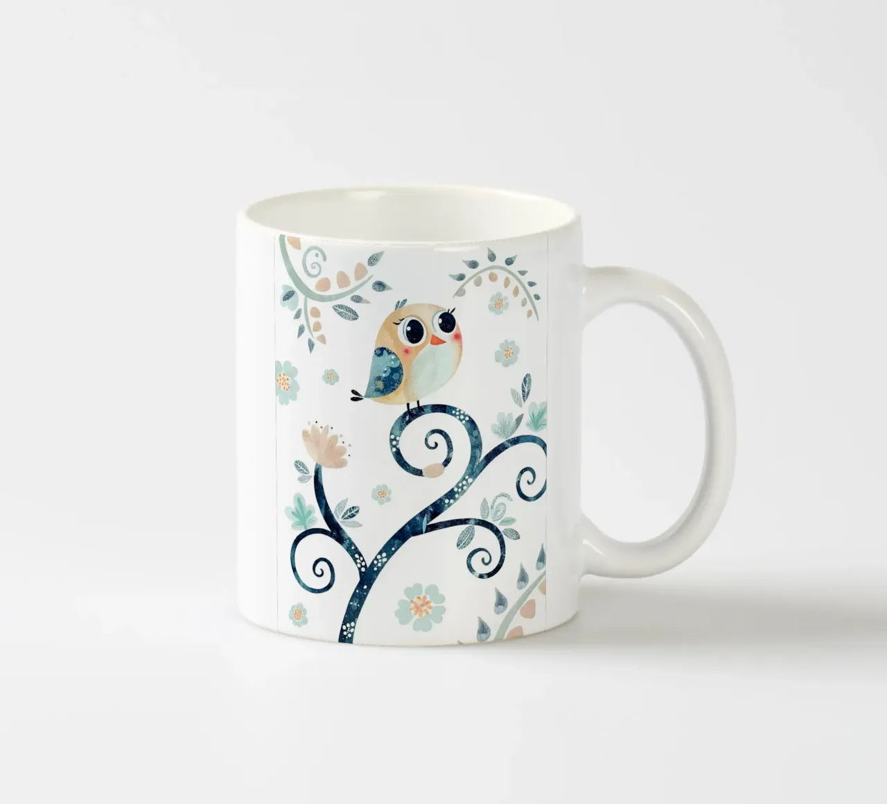 Un uccellino molto divertente tazza in ceramica da BABY ART PRINTS
