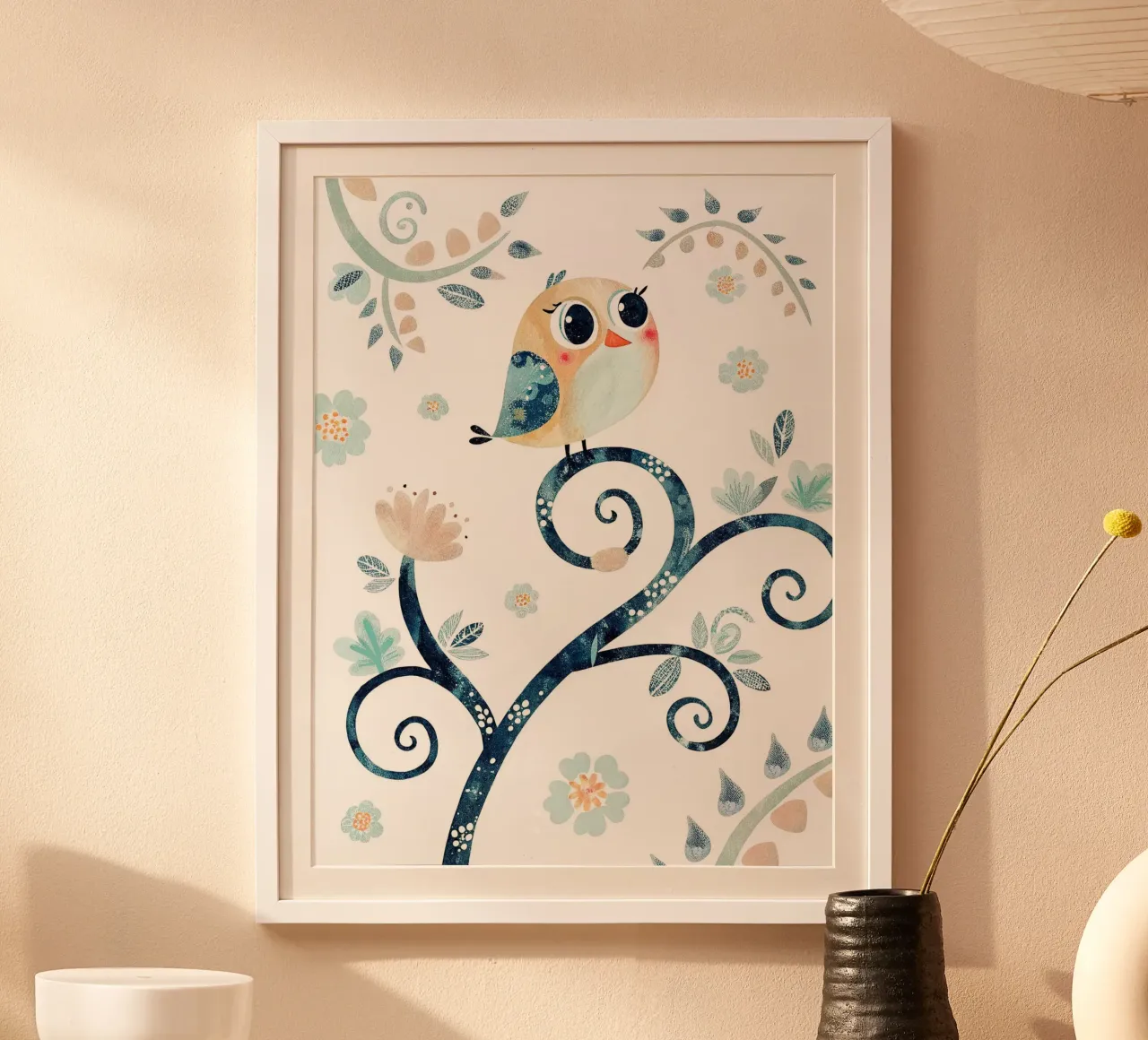 Un uccellino molto divertente poster con telaio in alluminio da 🐹 BABY ART PRINTS