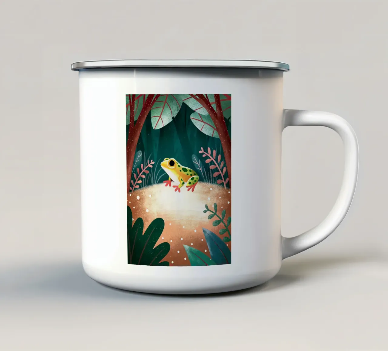 la rana della foresta tazza in smalto da BABY ART PRINTS