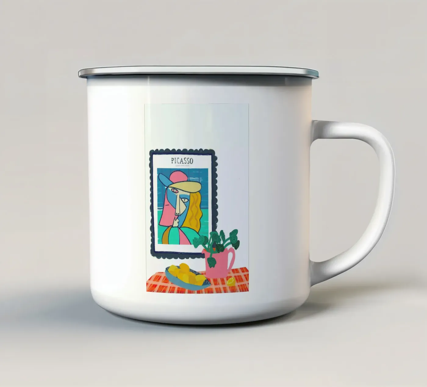Kitchen Setup enamel mug by Maria Kritzas