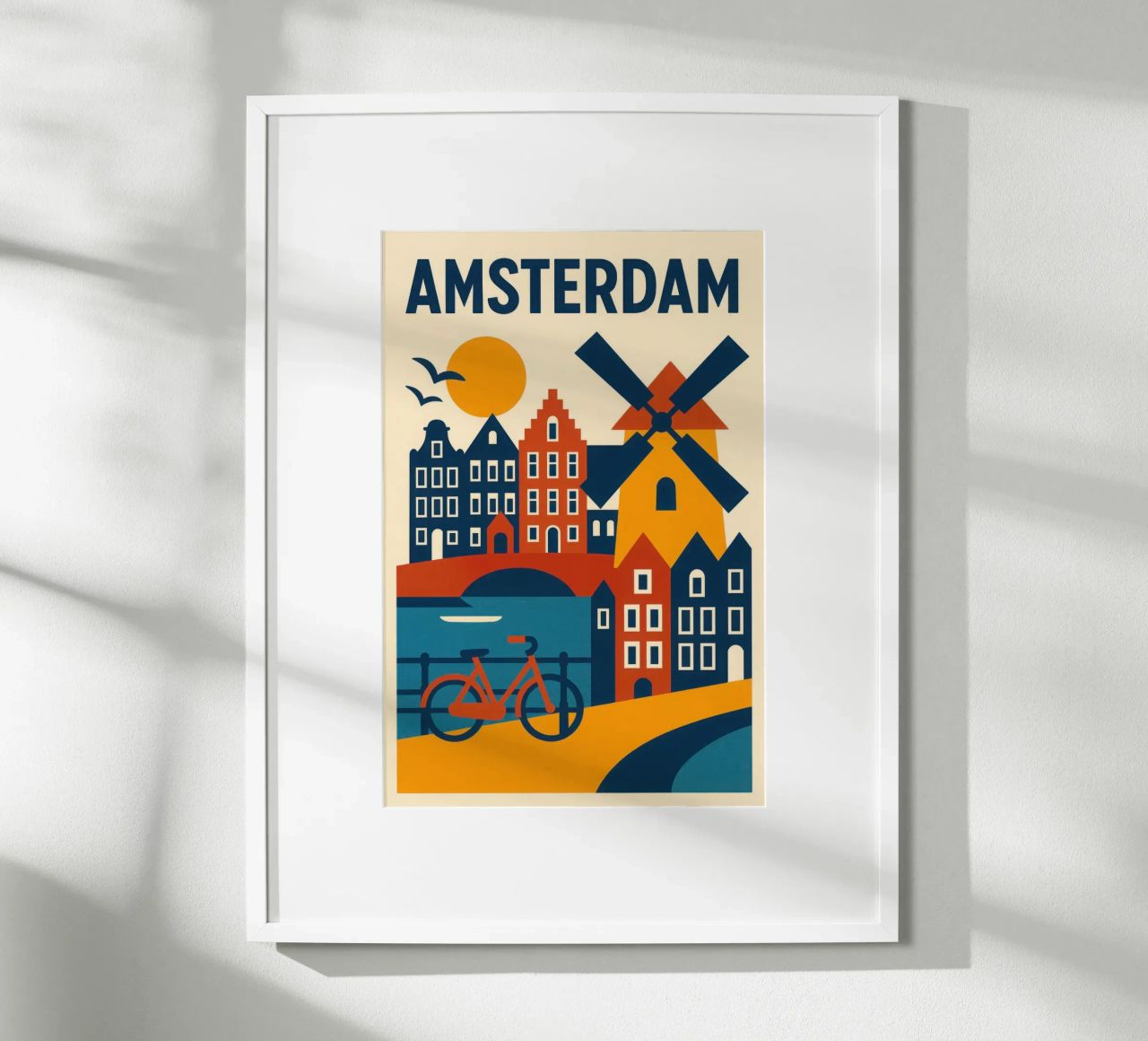 Amsterdam, de grafische charme van de grachten poster van JETLAG | affiches voyage
