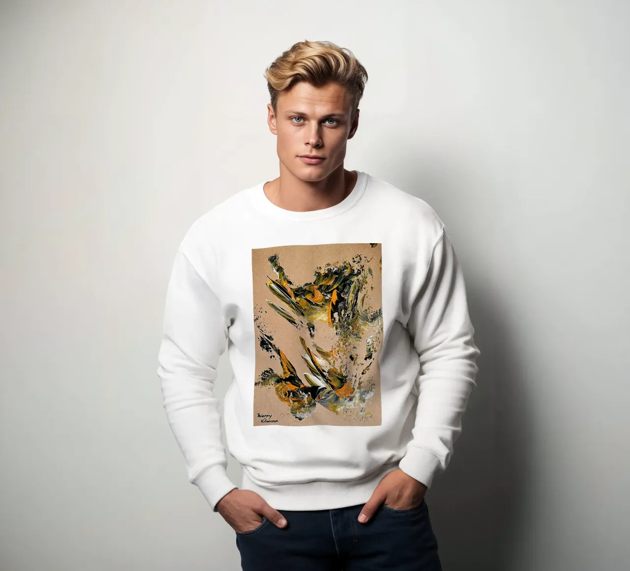 MESSAGE FROM THE HEART 25 sweatshirt by Thierry Vobmann Abstract painting