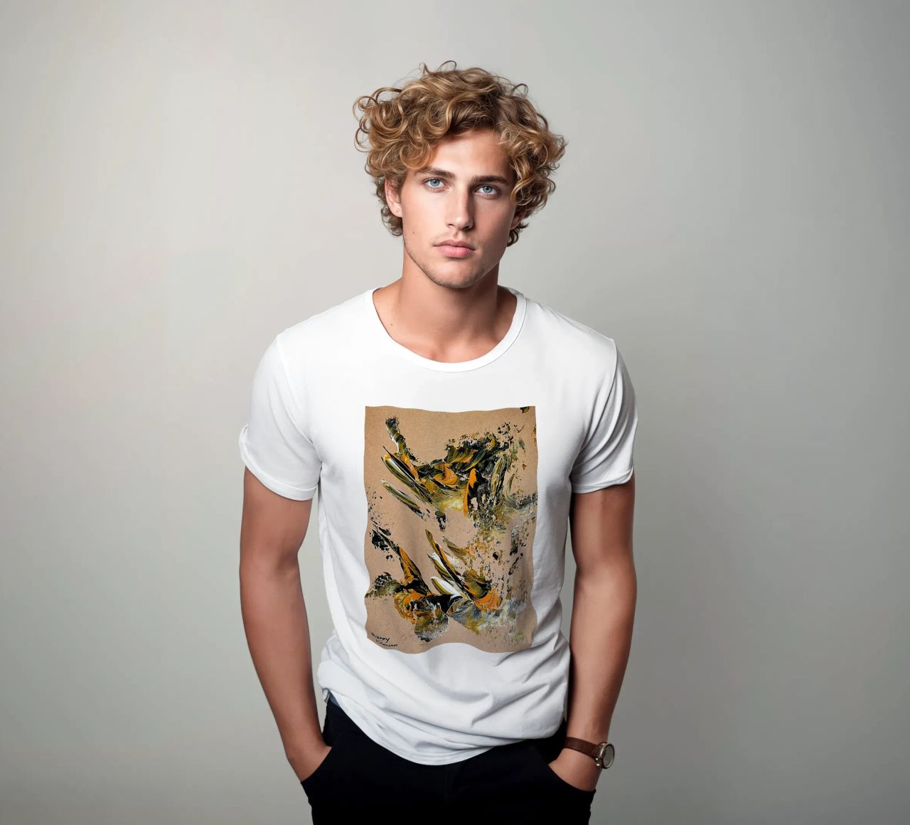 MESSAGE FROM THE HEART 25 t-shirt da Thierry Vobmann Abstract painting