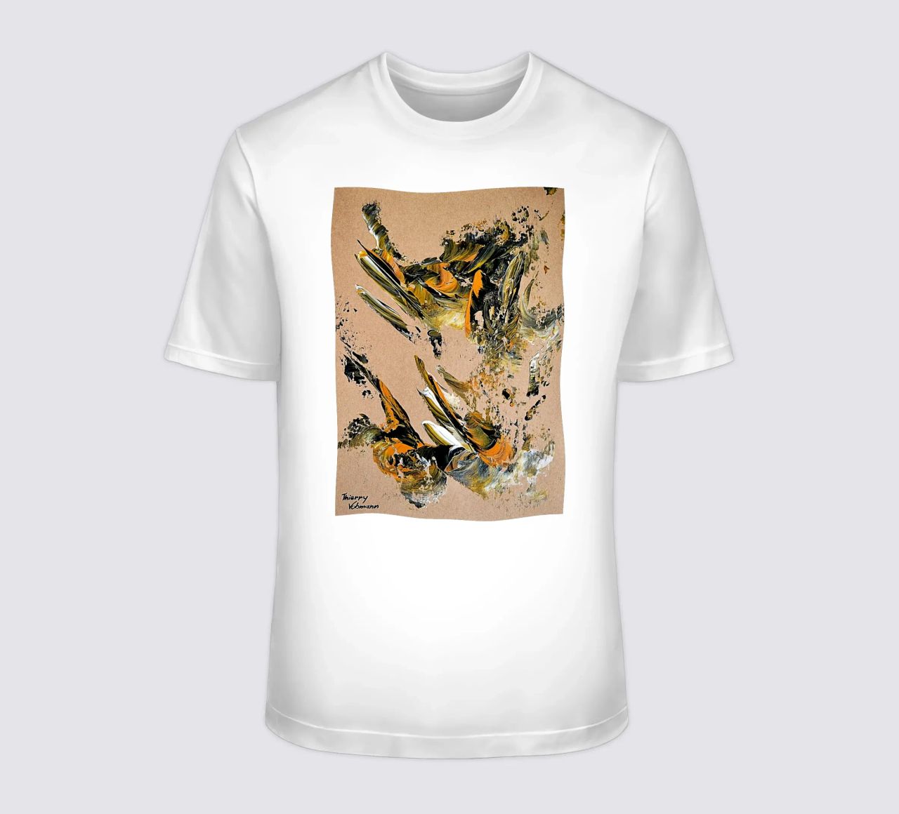MESSAGE FROM THE HEART 25 t-shirt da Thierry Vobmann Abstract painting