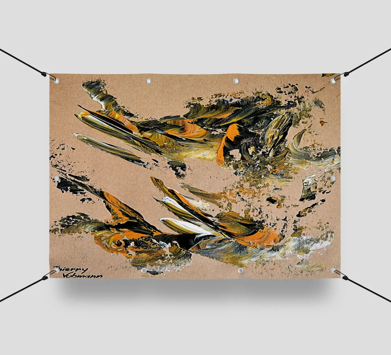 MESSAGE FROM THE HEART 25 telo in pvc da Thierry Vobmann Abstract painting