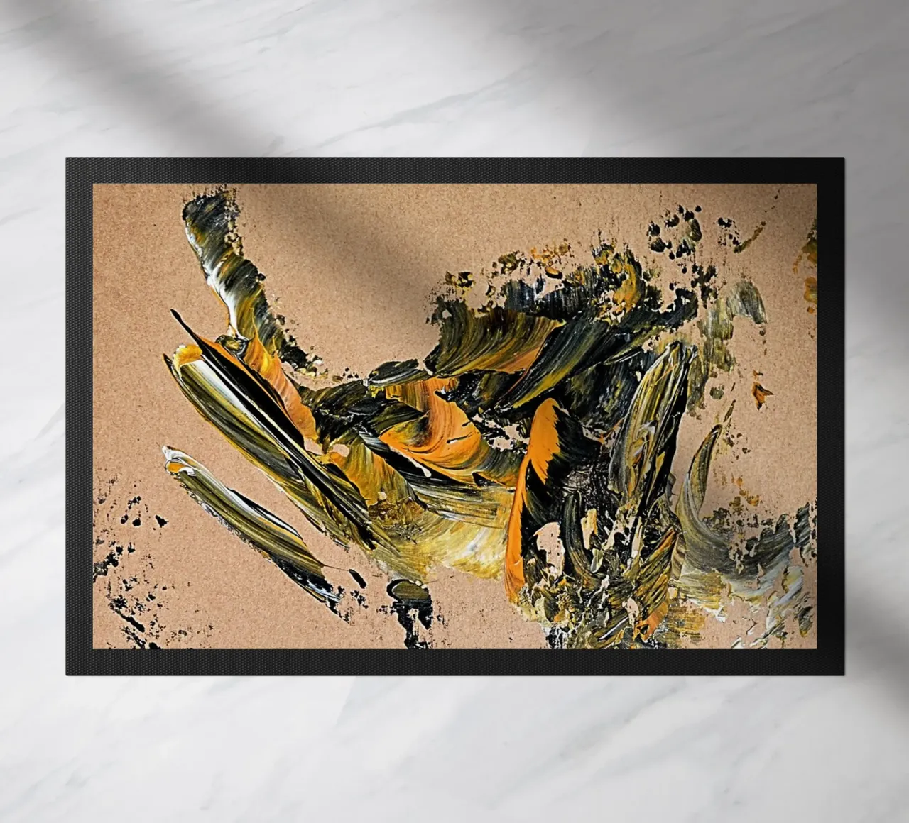 MESSAGE FROM THE HEART 25 doormat by Thierry Vobmann Abstract painting