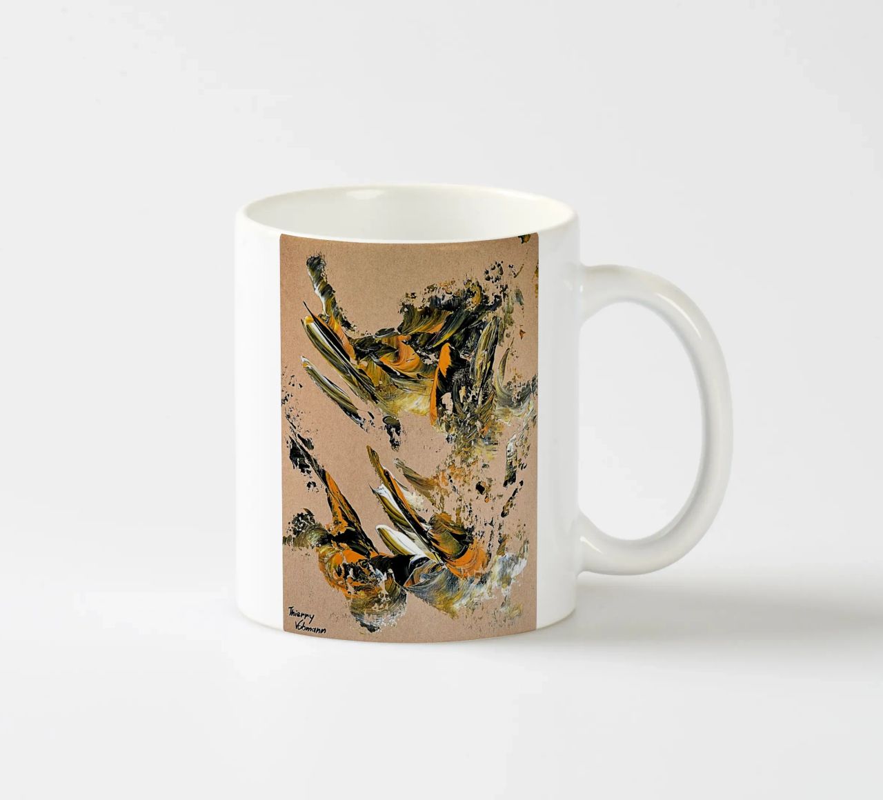 MESSAGE FROM THE HEART 25 tazza in ceramica da Thierry Vobmann Abstract painting