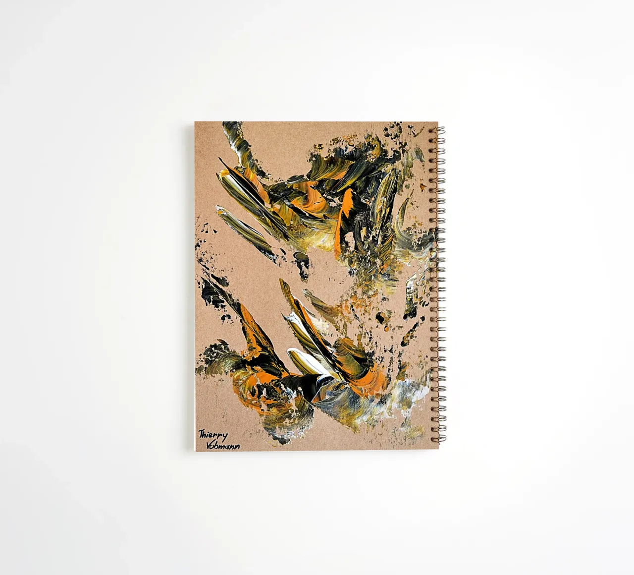 MESSAGE FROM THE HEART 25 spiral notebook by Thierry Vobmann Abstract painting