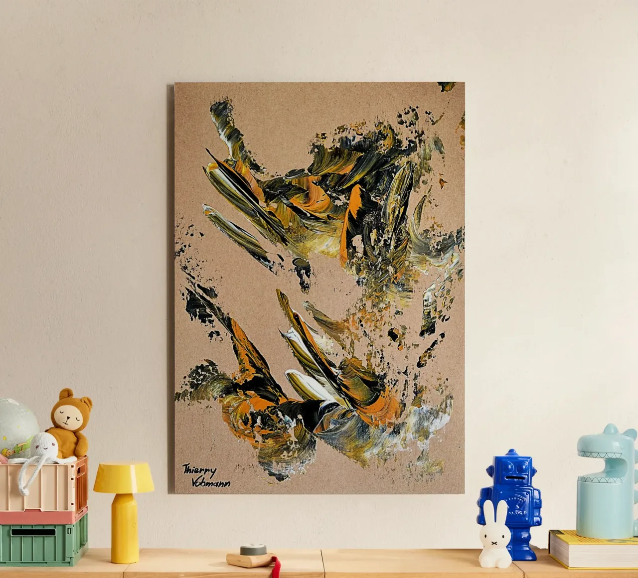 MESSAGE FROM THE HEART 25 alluminio dibond da Thierry Vobmann Abstract painting