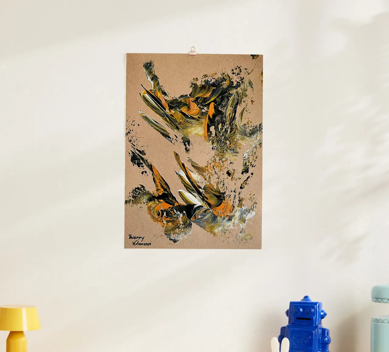 MESSAGE FROM THE HEART 25 carta hahnemühle da Thierry Vobmann Abstract painting