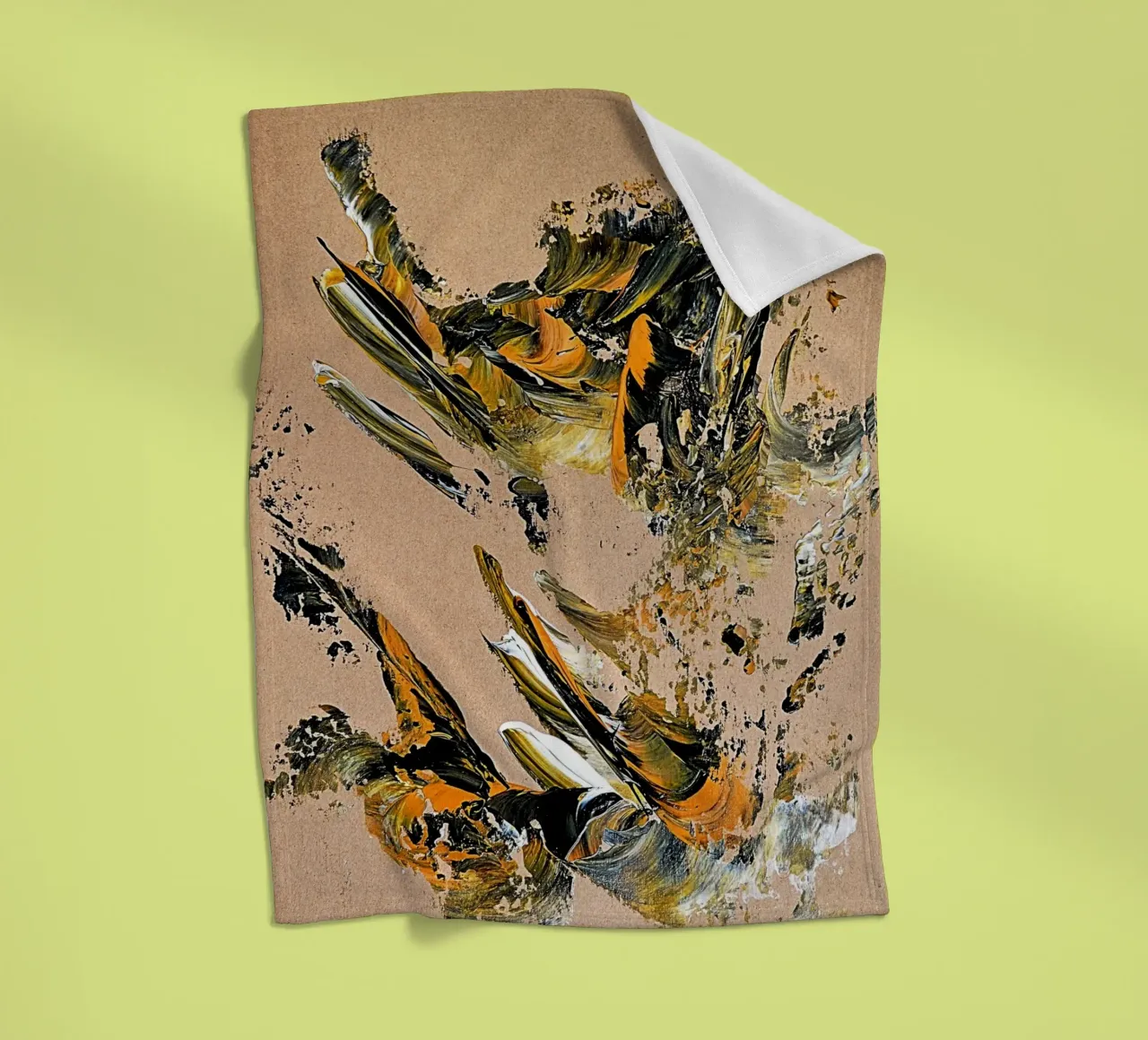 MESSAGE FROM THE HEART 25 coperta in pile da Thierry Vobmann Abstract painting